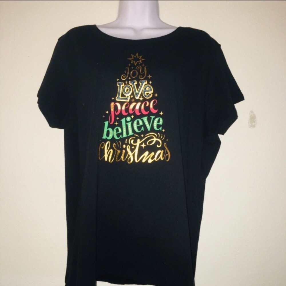 Christmas top 2X Peace and Love